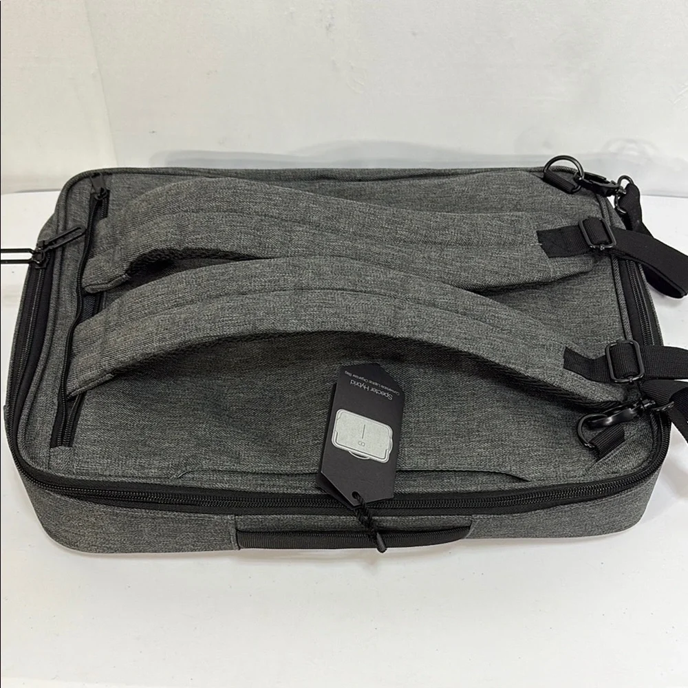 NWT Gray Laptop convertible Bag with Modern Design and Reflective Detail